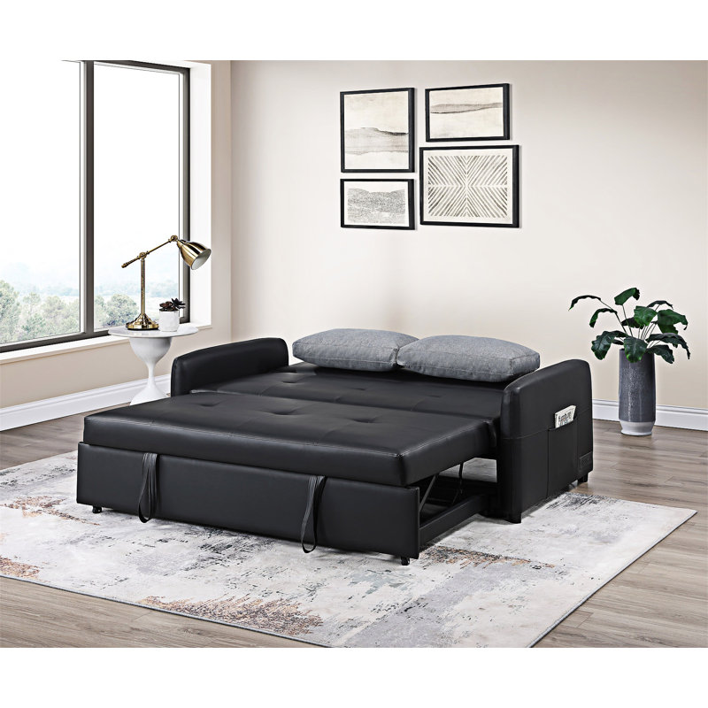 Canapé-lit convertible avec ports USB, prises et prises de courant