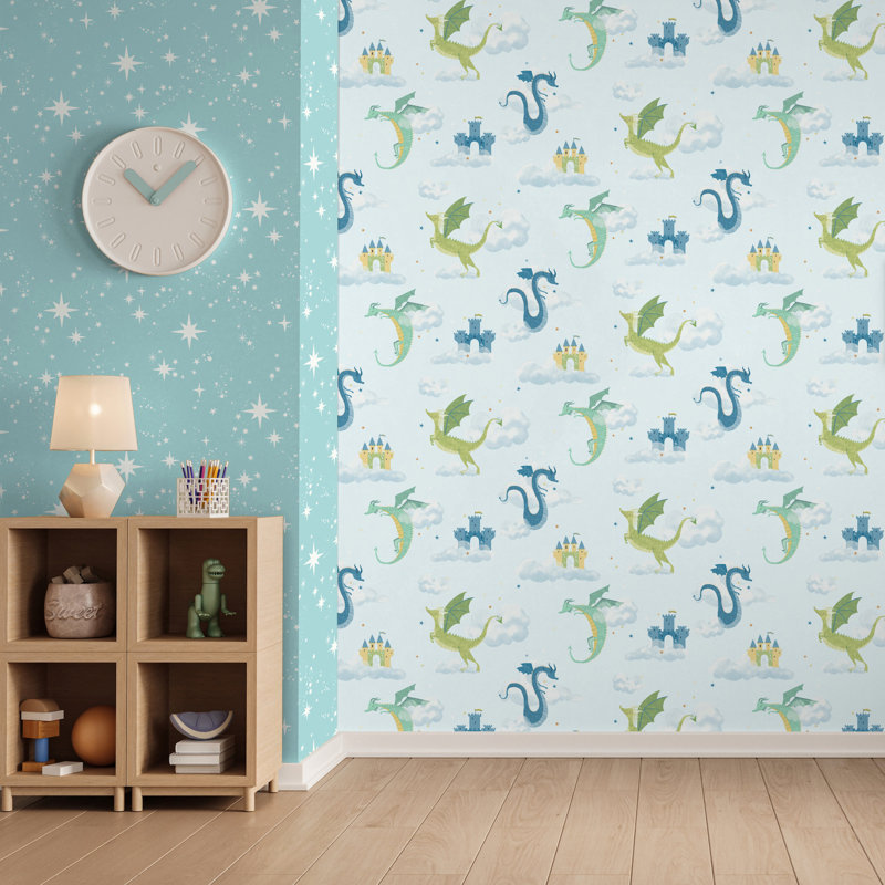 Papier peint fantastique avec des dragons magiques