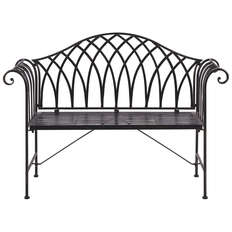 Neal Iron Outdoor Bench, Black