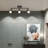 3 Light Dimmable LED Track Lighting Kit, Matte Bronze Flush Mount Ceiling Light Fixture with Etched Glass Shades, Adjustable Wall Lamp with Integrated LED Bulbs
