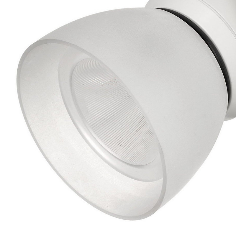 Tête en polycarbonate, Blanc givré, Blanc, 10W