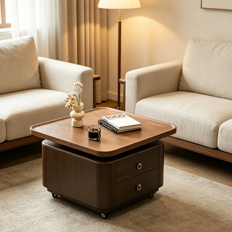 Table basse avec rangement Minimal, H 16,53 po x L 27,55 po x l 27,55 po
