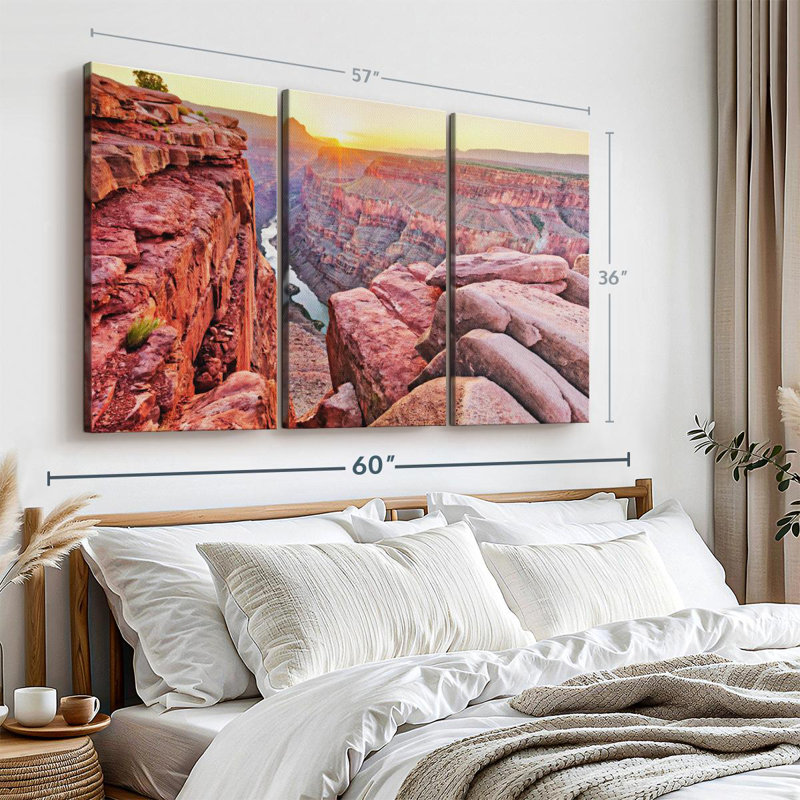 «Sunrise Over Grand Canyon» sur toile, H 36 po x l 57 po x P 1,25 po