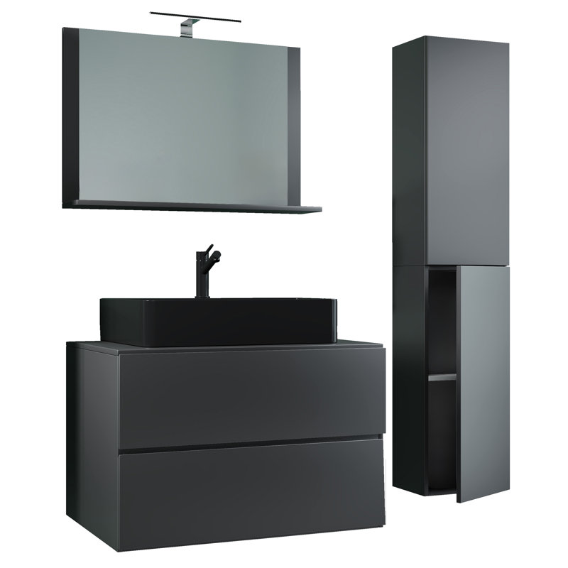 Aniceto Bathroom Furniture Suite, Black