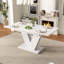 Extendable Dining Table 4-6 Seater V-Shaped Legs-1559423878