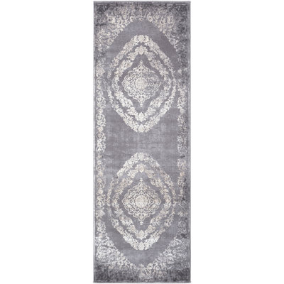 Korando Machine Woven Oriental Gray Area Rug