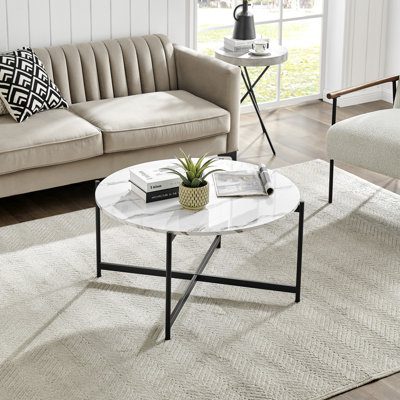 Abhaki Frame Faux Marble Top Coffee Table