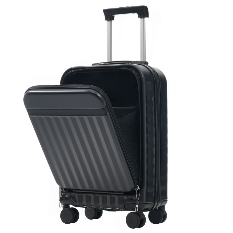 Front Opening Luggage Set 3 Piece, Hardside Carry on Suitcase with USB Port, Expandable Luggage with Handle Bag Spinner Wheels TSA Lock