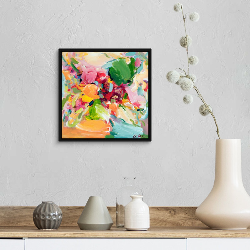"French Macarons" par Amira Rahim, reproduction sur toile, Toile avec cadre photo, H 14 po x l 14 po, Noir