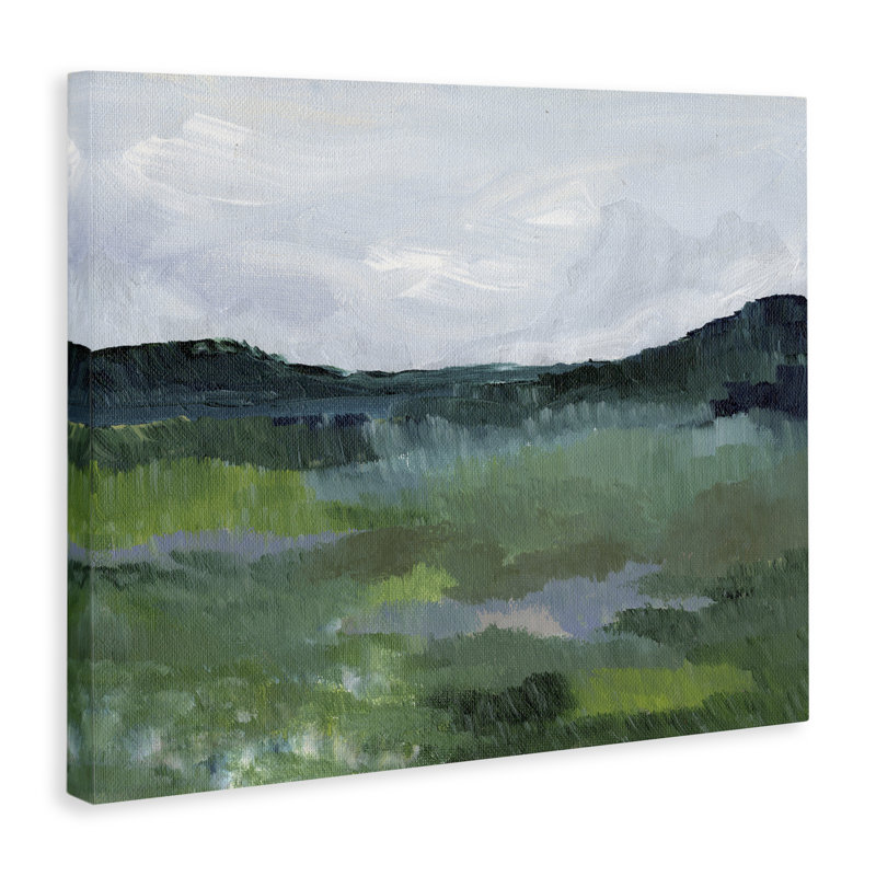 Toile brossée paysage tranquille, design par Nikita Jariwala, H 16 po x l 20 po
