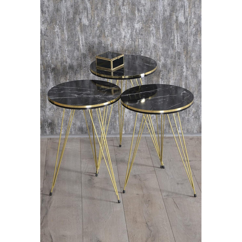 Vihaan 14cm Console Table, Black Marble