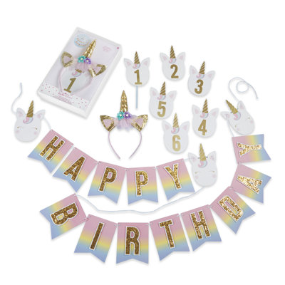9 Piece Paper Birthday Decoration Kit