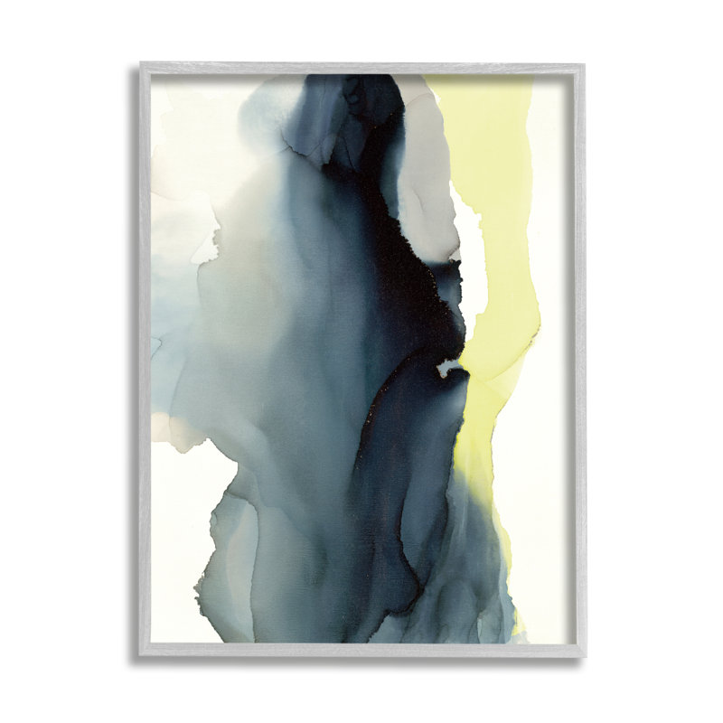 Distorsion fluide gris bleu jaune - Impression, Estampe numérique Farmhouse, H 14 po x l 11 po