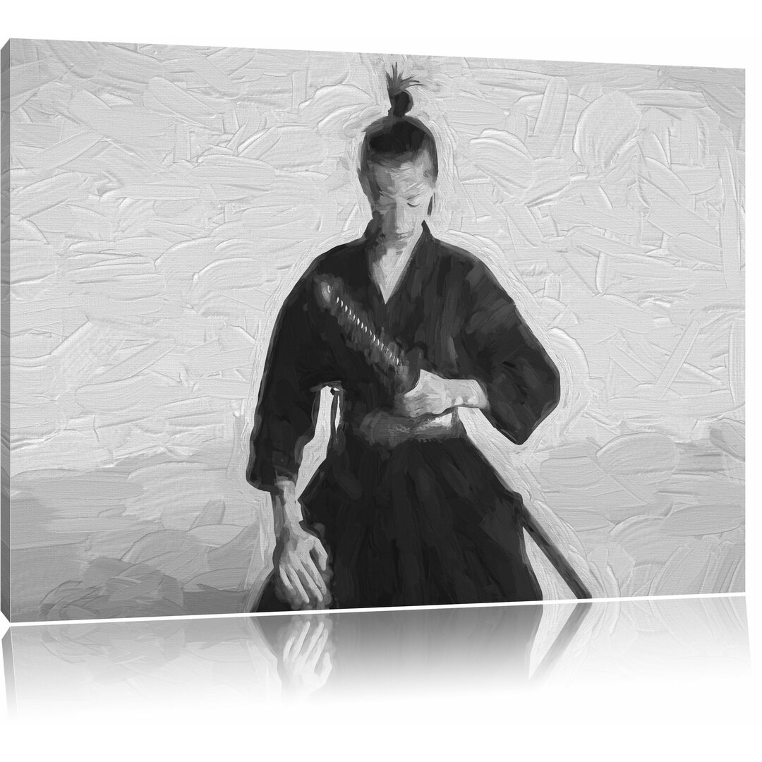 Leinwandbild "Stolze Samurai-Kriegerin", Grafikdruck