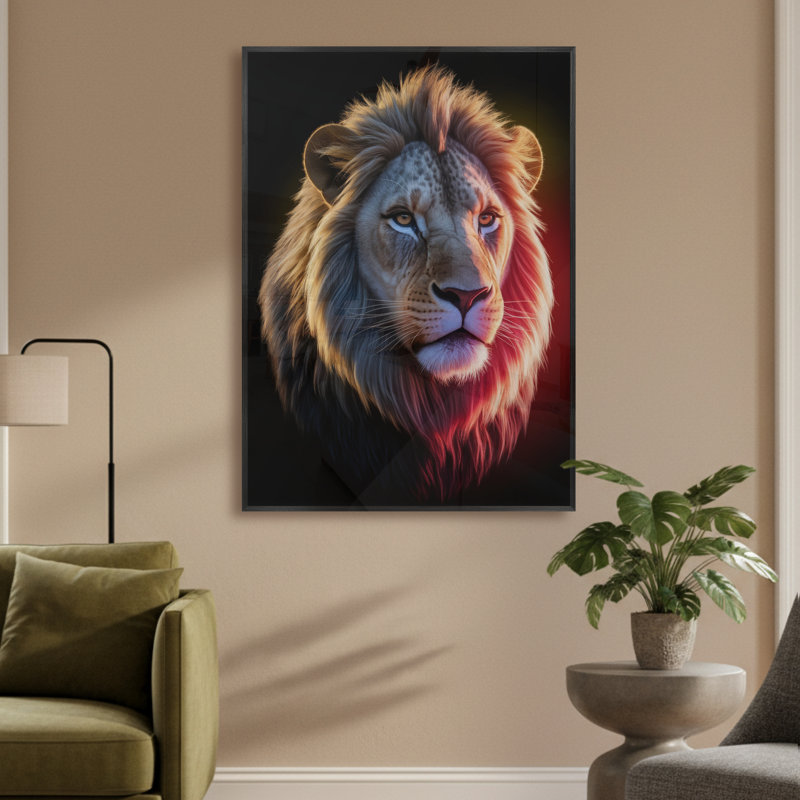 Single Picture Frame LED Illuminated Wall Art Wall Art on Glass / Aluminium, 85 cm H x 61 cm W