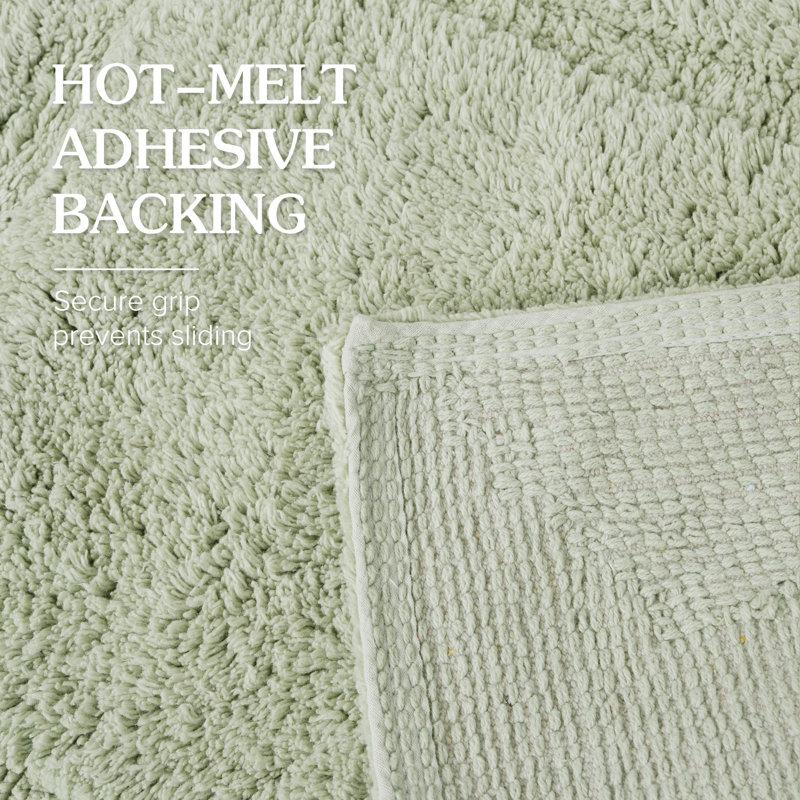 Tapis de bain antidérapant 100% coton, Simple - L 24 po x l 24 po, Sauge