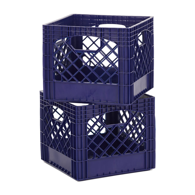 Ensemble de caisses en plastique pour le lait classiques, Noir, H 11 po x l 12 po x P 12 po