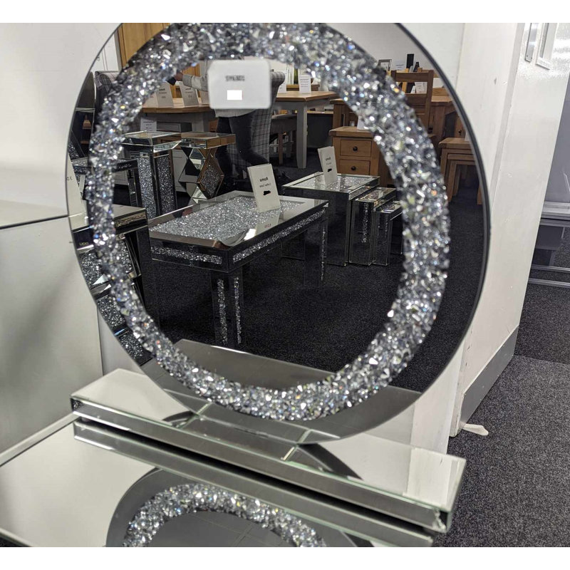 Nova Glass Round Floor Mirror