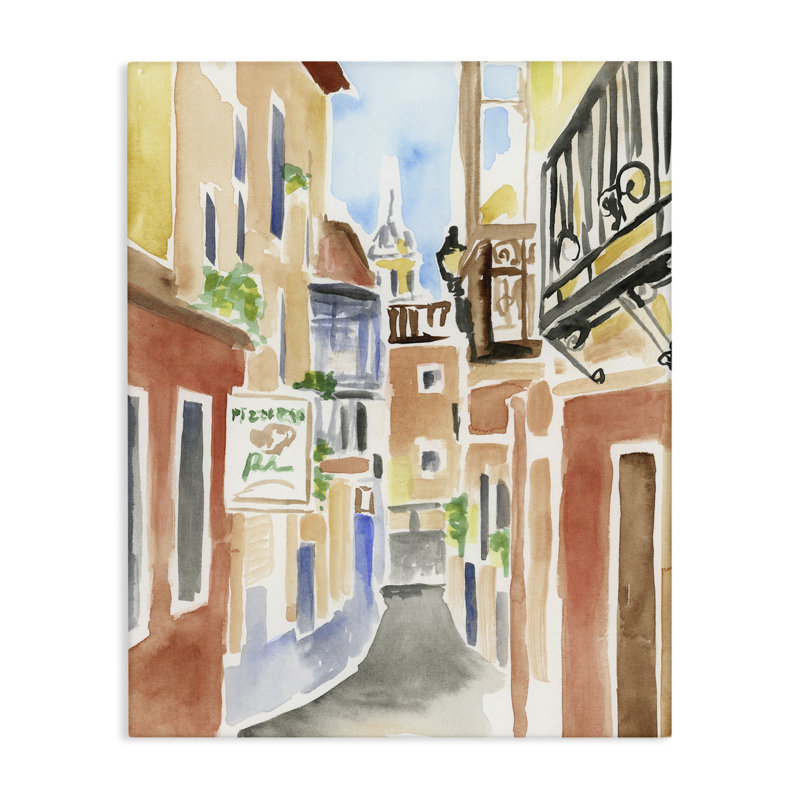 Art mural sur toile Calles De Madrid, design par June Erica Vess, H 30 po x l 24 po