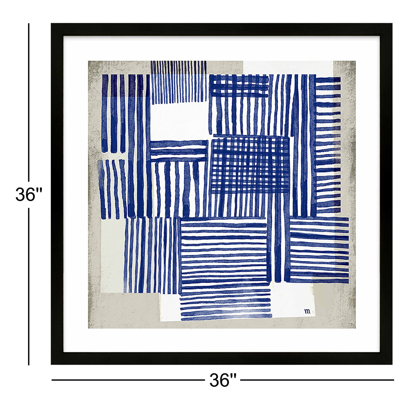 Weaving 2-Piece Painting Set by Marco Marella, Black Framed, 36" W x 36" H 