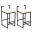 Ensemble de 2 tabourets de bar rembourrés en similicuir avec tabourets de bar et structure en métal pour comptoir, îlot de cuisine (beige)