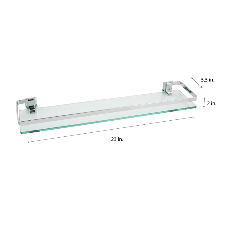 Floating Rectangular Shower Shelf with Rail - Seachrome