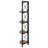 4 Tier Bookcase With Style - Taupe For Bedroom & Decor Contemporary Space Bookcase, Black
