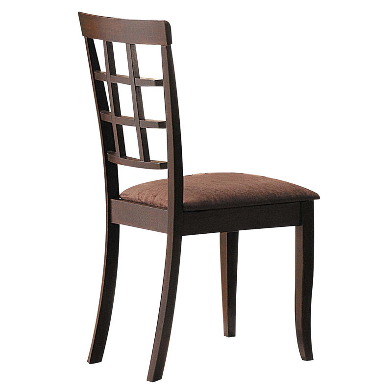 Chaise d'appoint en microfibre brun foncé et finition espresso, ensemble de 2
