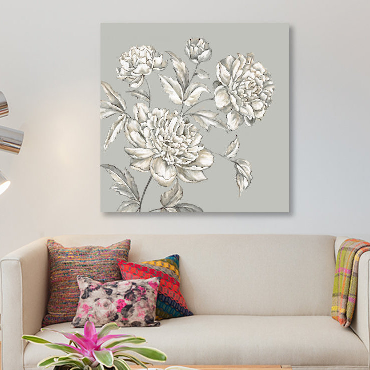 « botanique i », impression sur toile, H 26 po x l 26 po x P 1,5 po, Pas de tapis, Toile tendue