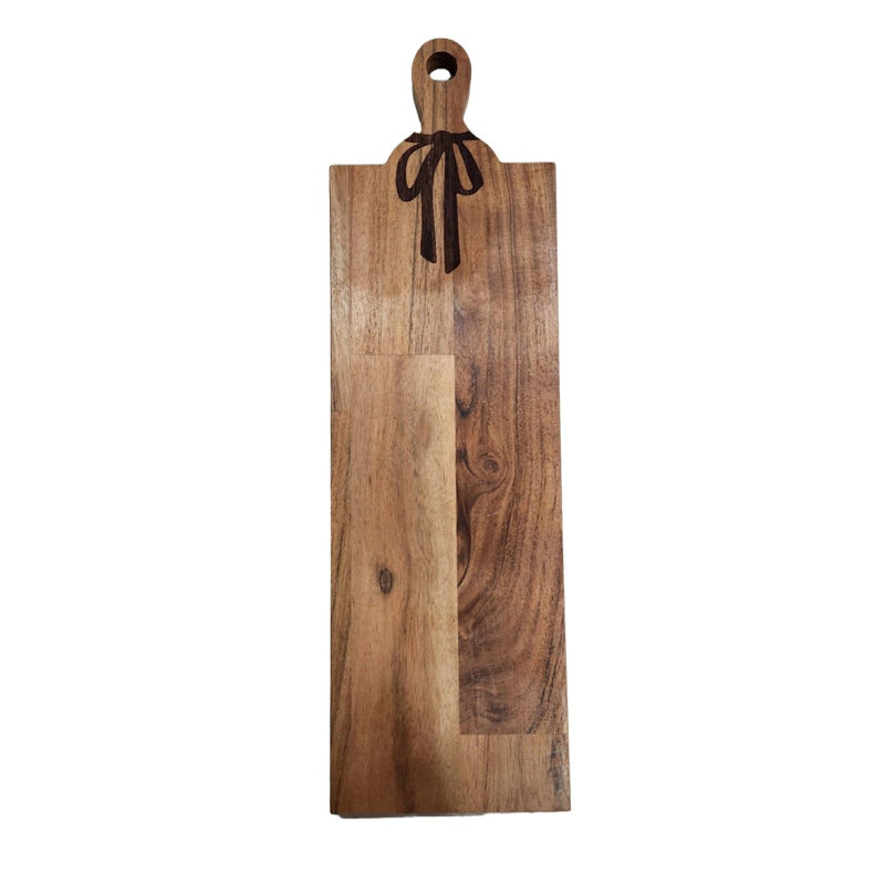 Wood Bow Oblong Serve Board With Spreader