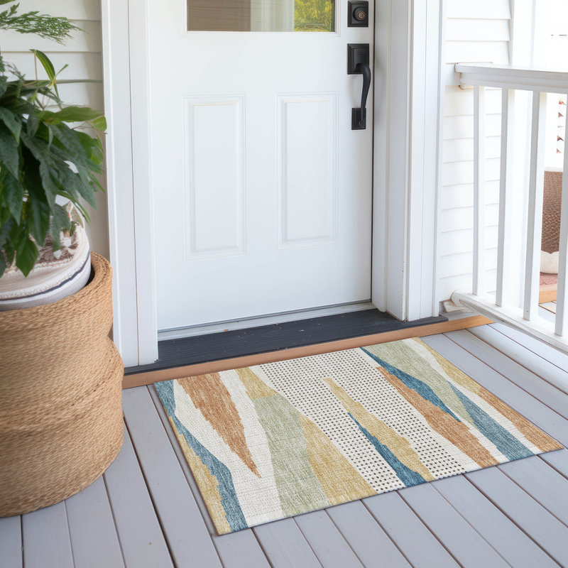 Machine Washable Indoor/Outdoor Chantille ACN2761 Modern Rug, 1'8" x 2'6", Ivory
