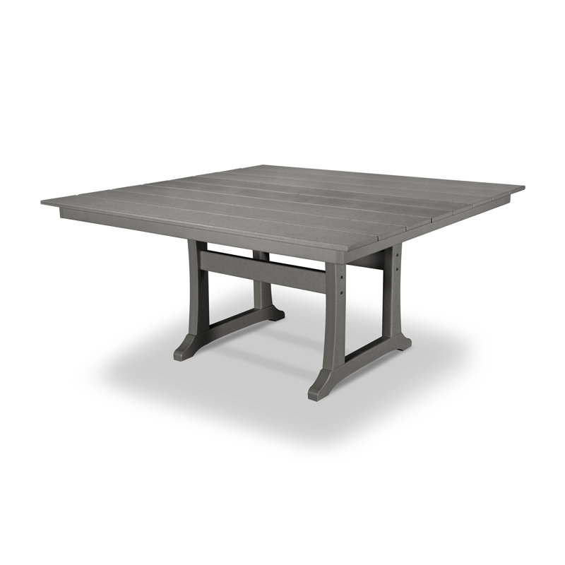 Farmhouse Trestle Dining Table, Rustic Gray
