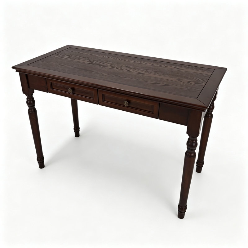 Bureau d'écriture en bois massif avec 2 tiroirs 47,24 pouces French Country Home Office