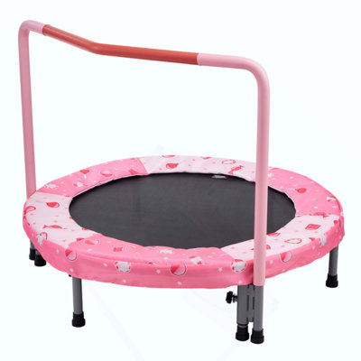 36" Kids Trampoline, 3FT Indoor Outdoor Trampoline, Foldable Mini Trampoline with Handle, Rebounder Trampoline for Toddlers, Birthday Gift for 3+ Years Children, Boys Girls for Fun
