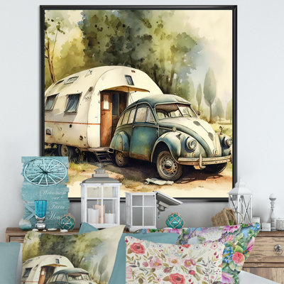 " Vintage Camping Decor " Painting Print