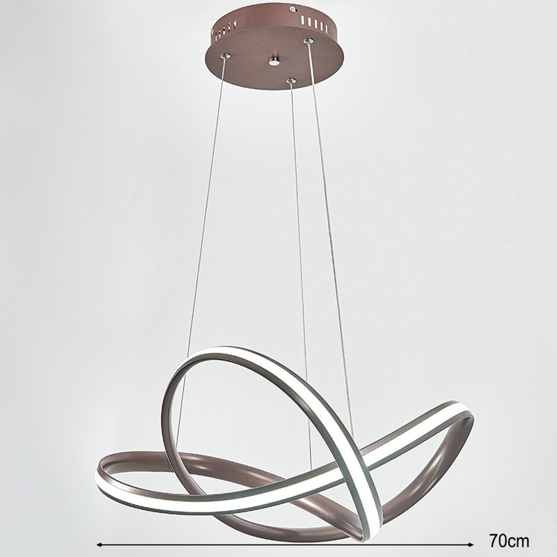 1 - Light Natural LED Chandelier Pendant, 120cm H X 70cm W X 70cm D