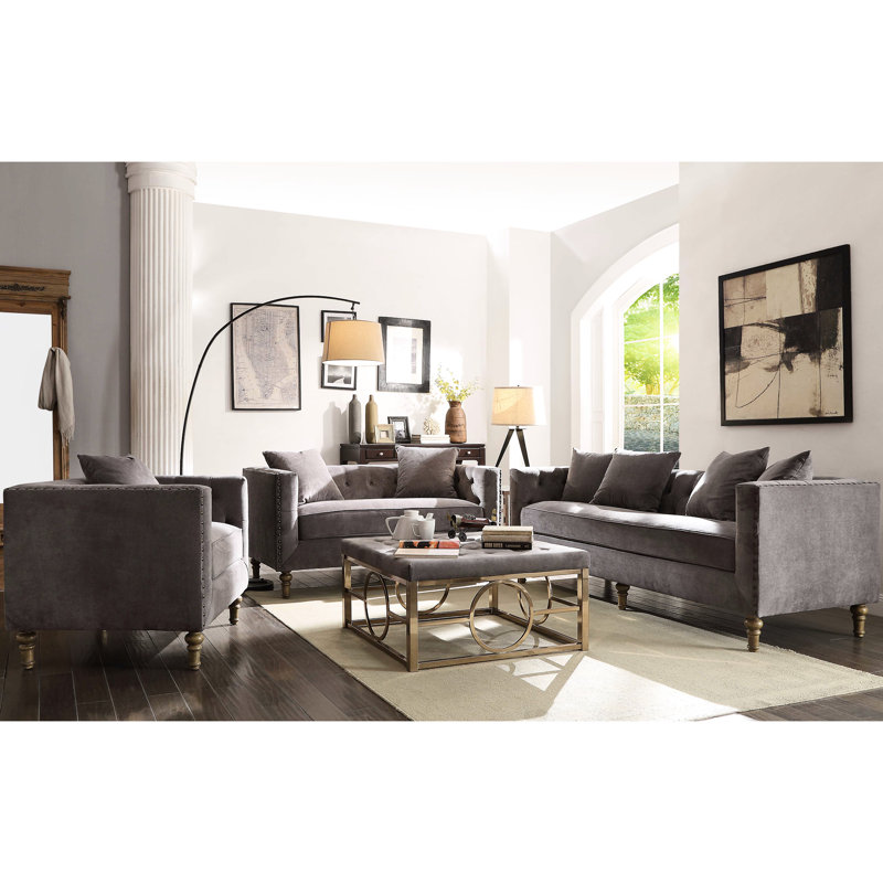 Chaise d'appoint grise avec coussin moelleux - complétant différents thèmes de décoration en mousse et en duvet offrant un confort optimal