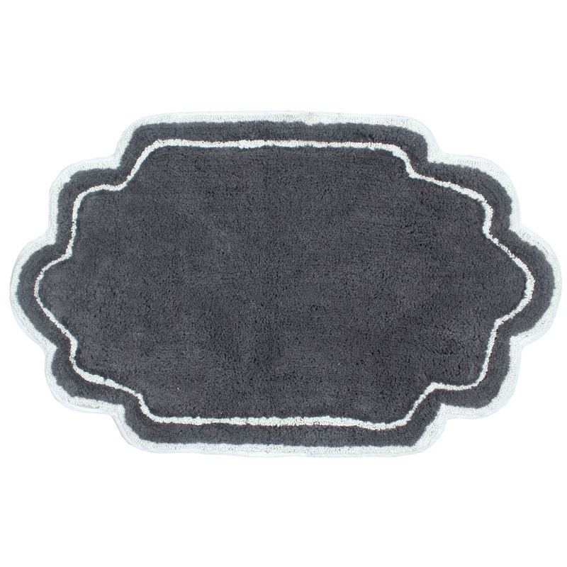 Tapis pour salle de bain Dobrinka, Gris foncé, 24 po x 40 po (rectangulaire)