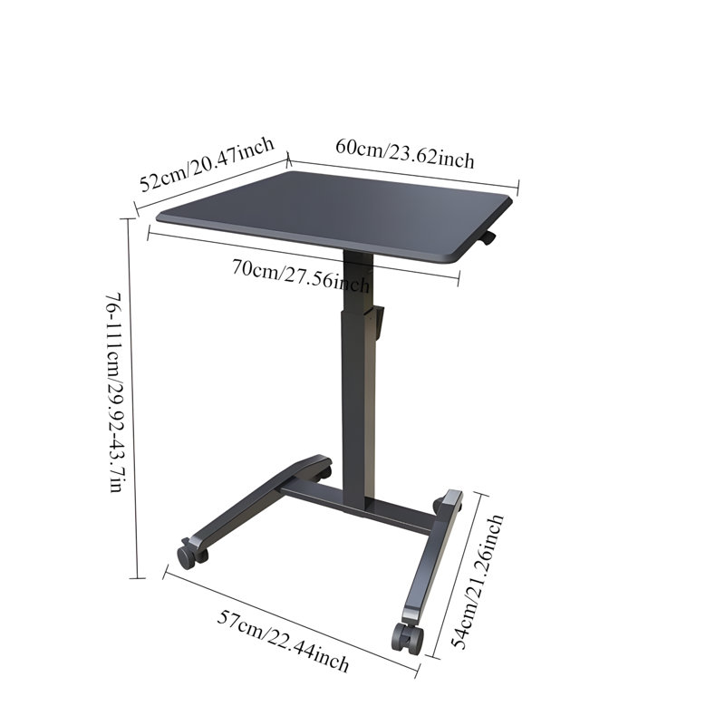 Bureau portable pour ordinateur portable à hauteur réglable, pliable et rabattable pour le travail, les études et la présentation