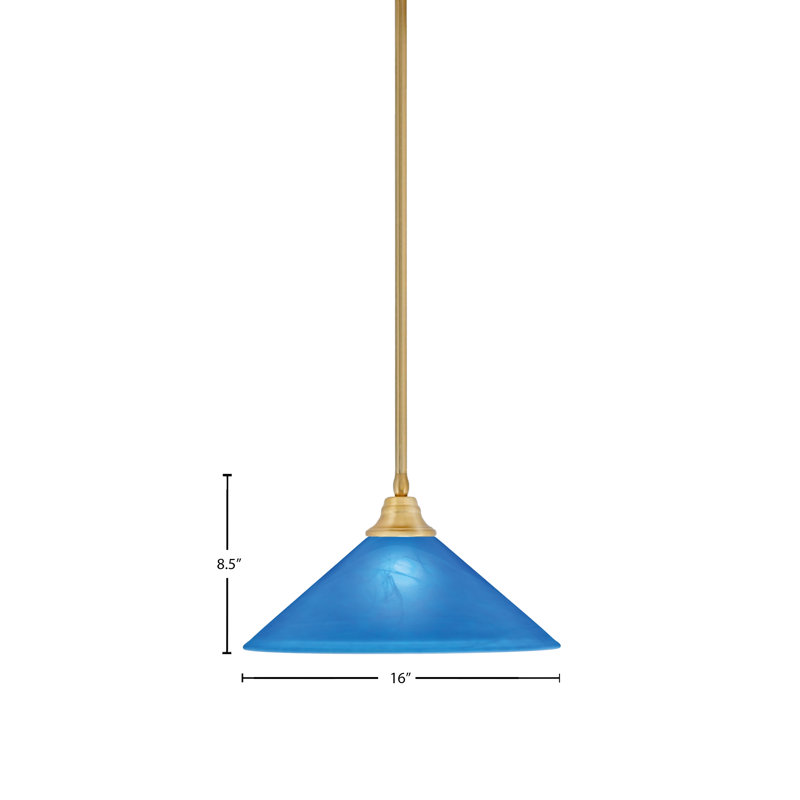 Luminaire suspendu simple à 1 lumière Edge, Laiton