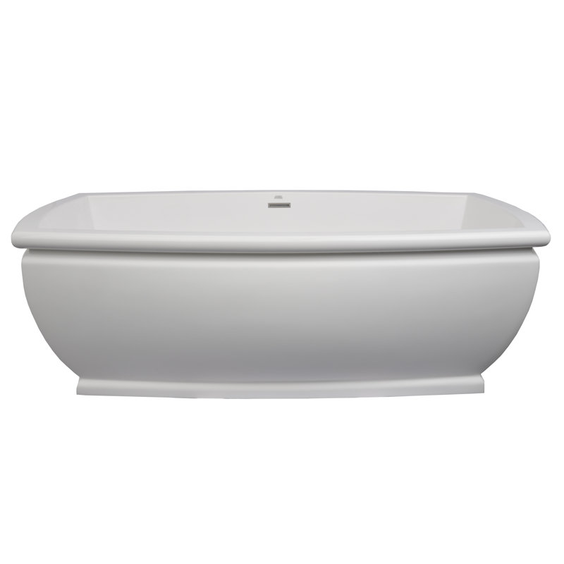 Baignoire autoportante à surface solide Metro 66,25 "x 37,25" Metro, Blanc poli