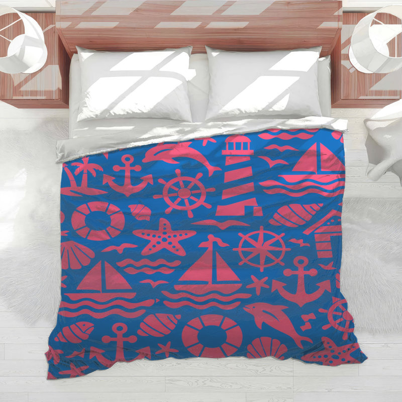Nautical Icons Pattern Comforter, Twin