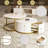 Modern Round Nesting Coffee Table Fluted With Drawer In White & Gold In 31.5''