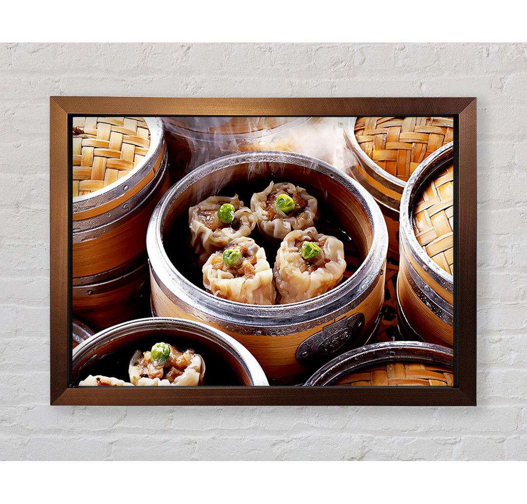 Dampfender Dimsum Gerahmter Druck