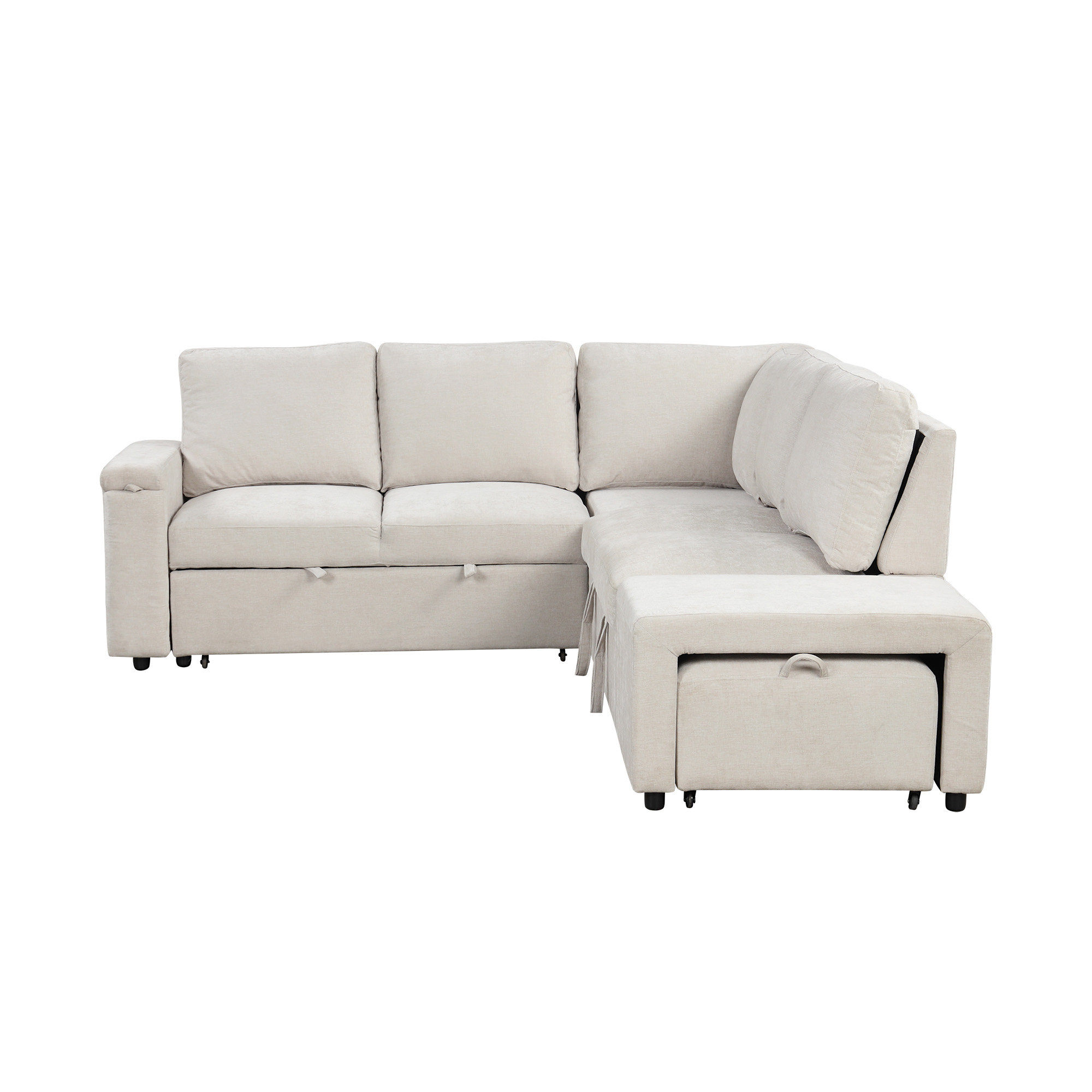 Latitude Run® U_STYLE L-Shaped Padded Modular Sofa With Storage Space ...