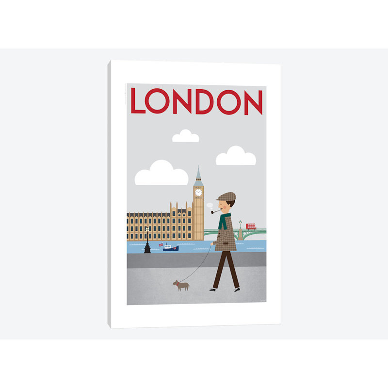 «London», impression sur toile tendue, H 12 po x l 8 po x P 0,75 po, Toile tendue