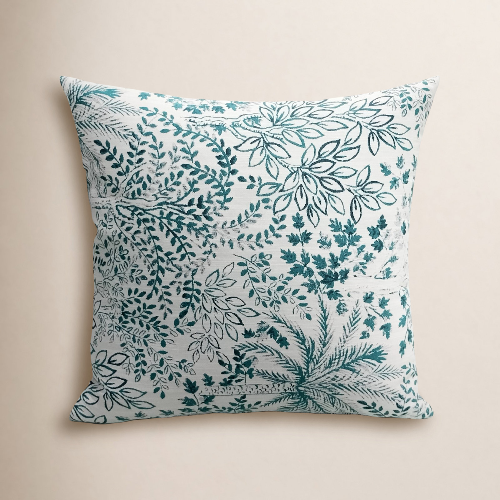 Liza Pillow Cover & Insert Square in Blue/Green/Teal/White, 20" x 20"