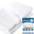 King Size Memory Foam Mattress Topper Cover With Zipper, Rayon From Bamboo Jacquard And 3D Mesh Fabric Backing, Removable And Washable, With Straps,(White)