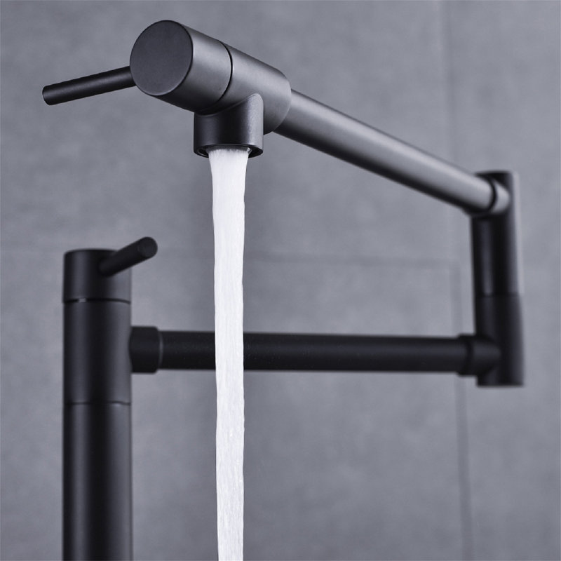 Robinet remplisseur de pot avec tige d'extension, Noir mat
