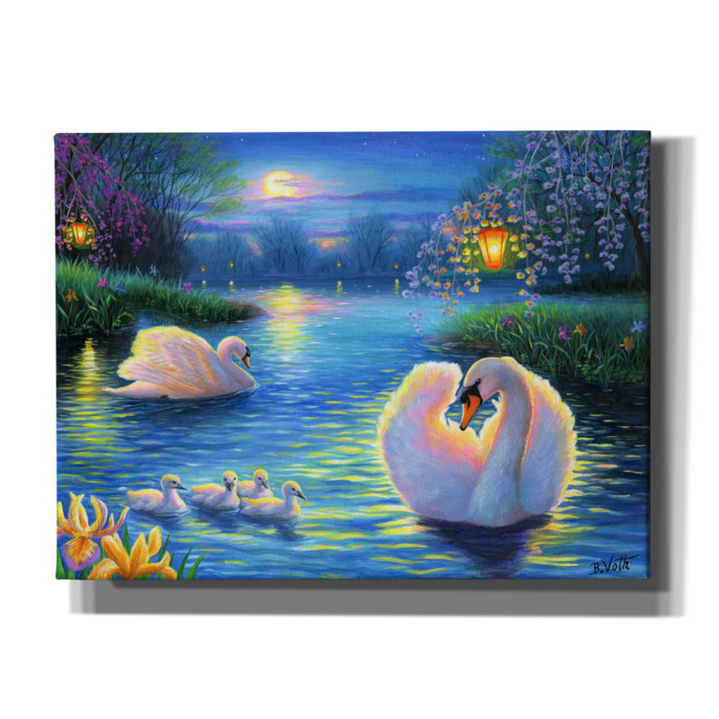 «Lamplight Lake» par Bridget Voth, H 12 po x l 16 po x P 0,75 po